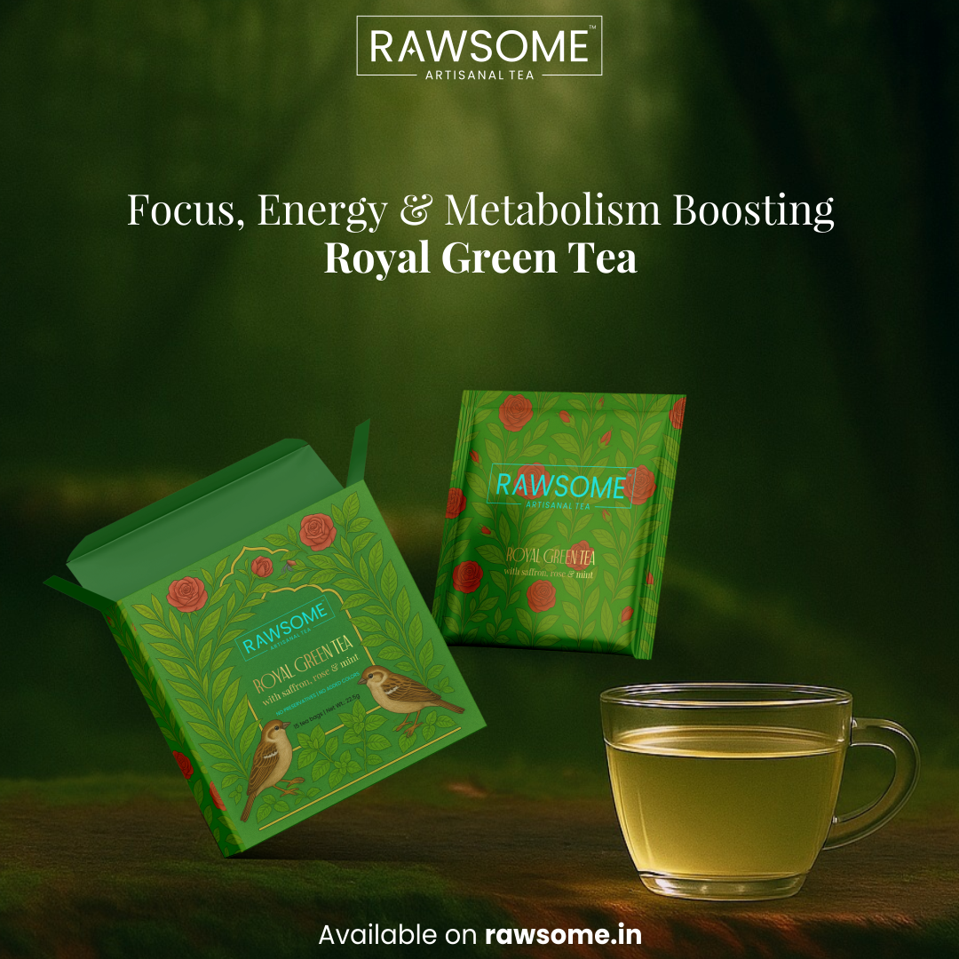 Royal Green Tea With Saffron, Rose & Mint - Tea Bags
