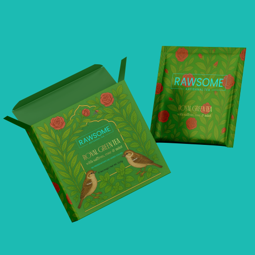 Royal Green Tea With Saffron, Rose & Mint - Tea Bags