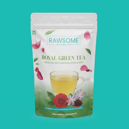 Royal Green Tea With Saffron, Rose & Mint - Pouch